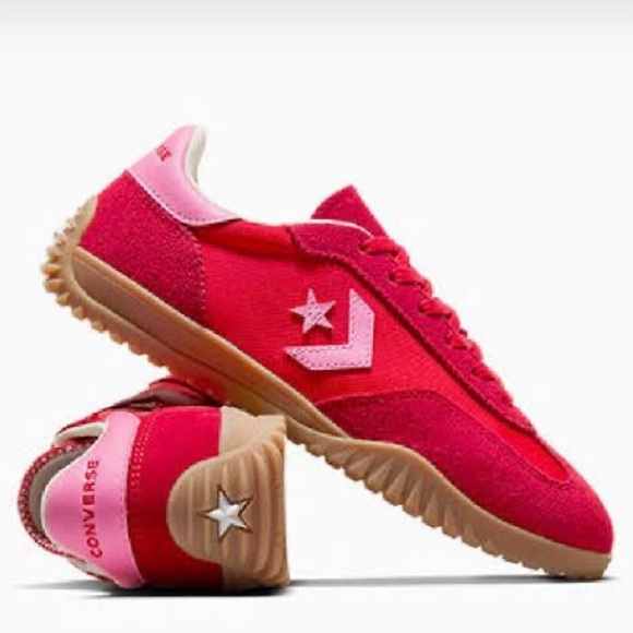 Converse Shoes - Converse red & pink run star trainers